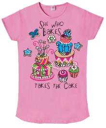 She Who Bakes Sleep Shirt #1201
